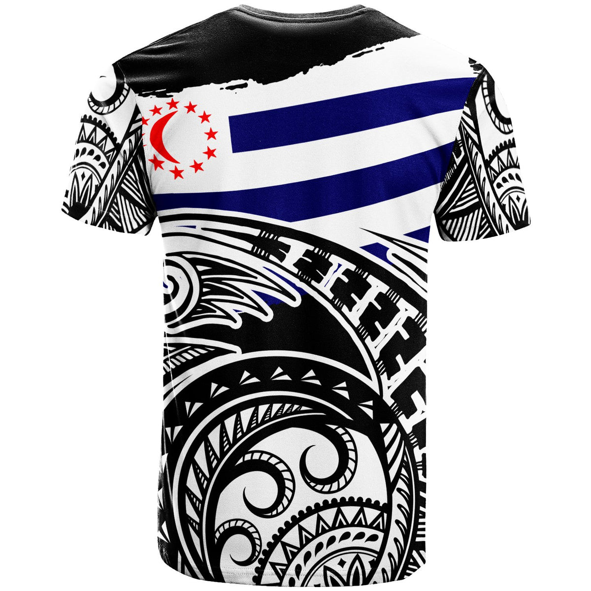 Pohnpei T Shirt Kitti Flag With Round Black White Pattern - Polynesian Pride