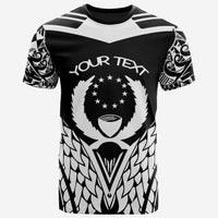 Pohnpei Custom T Shirt Unique Eagle Feather Texture BlackWhite Unisex BlackWhite - Polynesian Pride