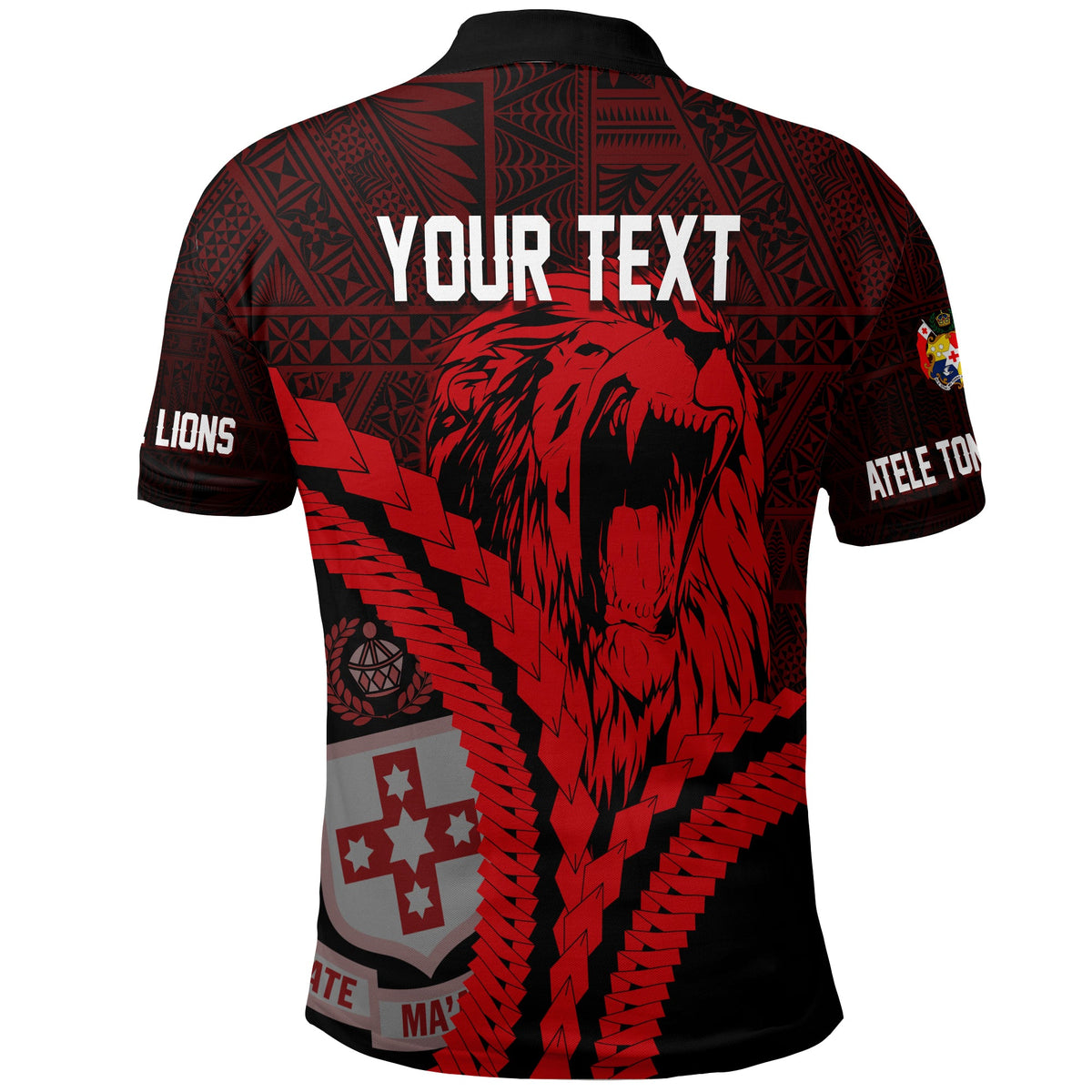 Kolisi Tonga Atele Custom Polo Shirt Roaring Lion LT7 - Polynesian Pride