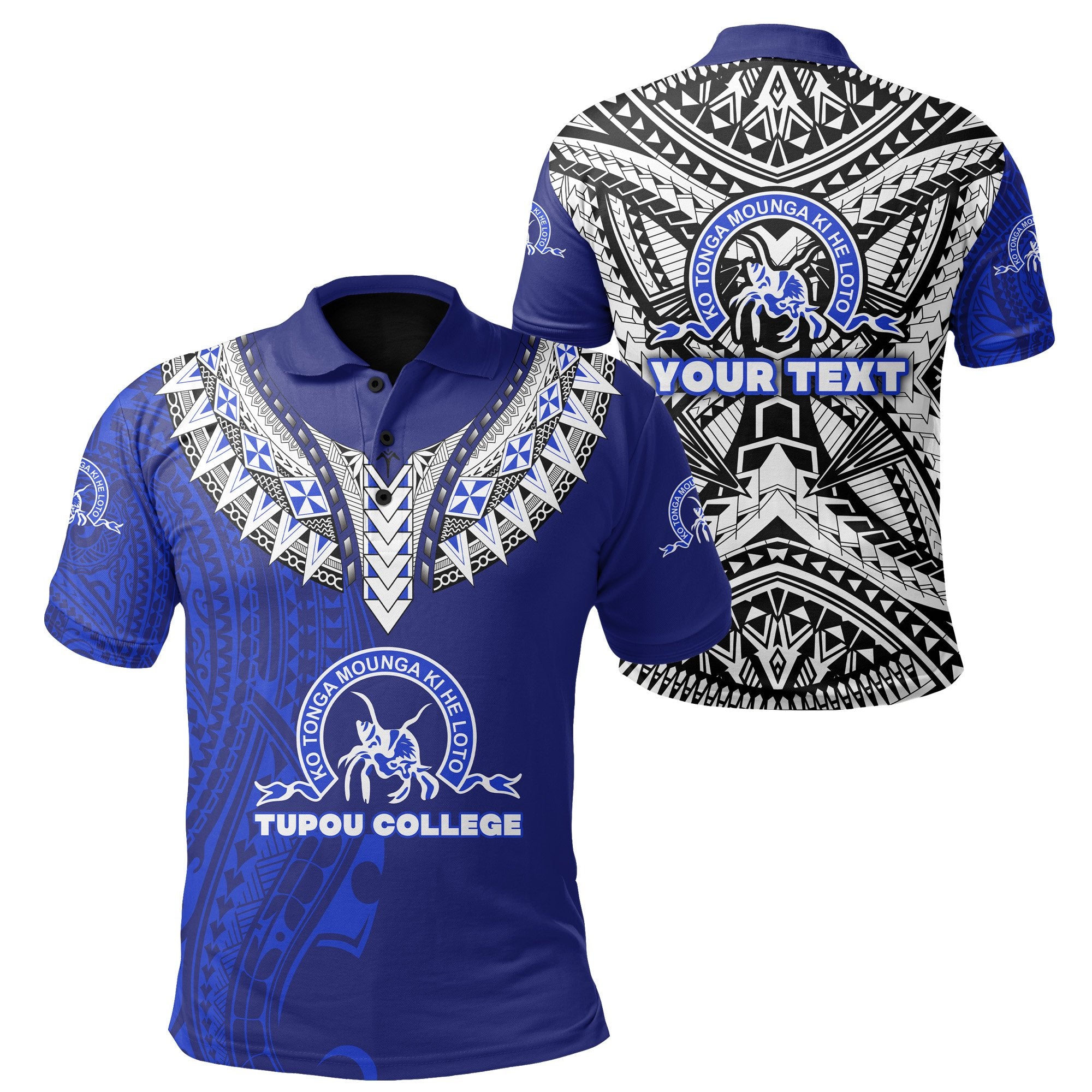 Custom Kolisi Ko Tupou College Tonga Polo Shirt Polynesian Stylized Unisex Blue - Polynesian Pride