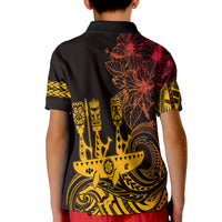Hawaii Outrigger Canoe Paddling KID Polo Shirt Tribal Tiki LT7 - Polynesian Pride