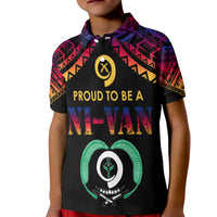 Vanuatu Proud To Be A Ni-Van - Polynesian Pattern Polo Shirt KID - Torba Province LT7 Kid Black - Polynesian Pride