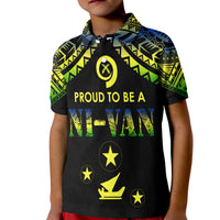 Vanuatu Proud To Be A Ni-Van - Polynesian Pattern Polo Shirt KID - Malampa Province LT7 Kid Black - Polynesian Pride