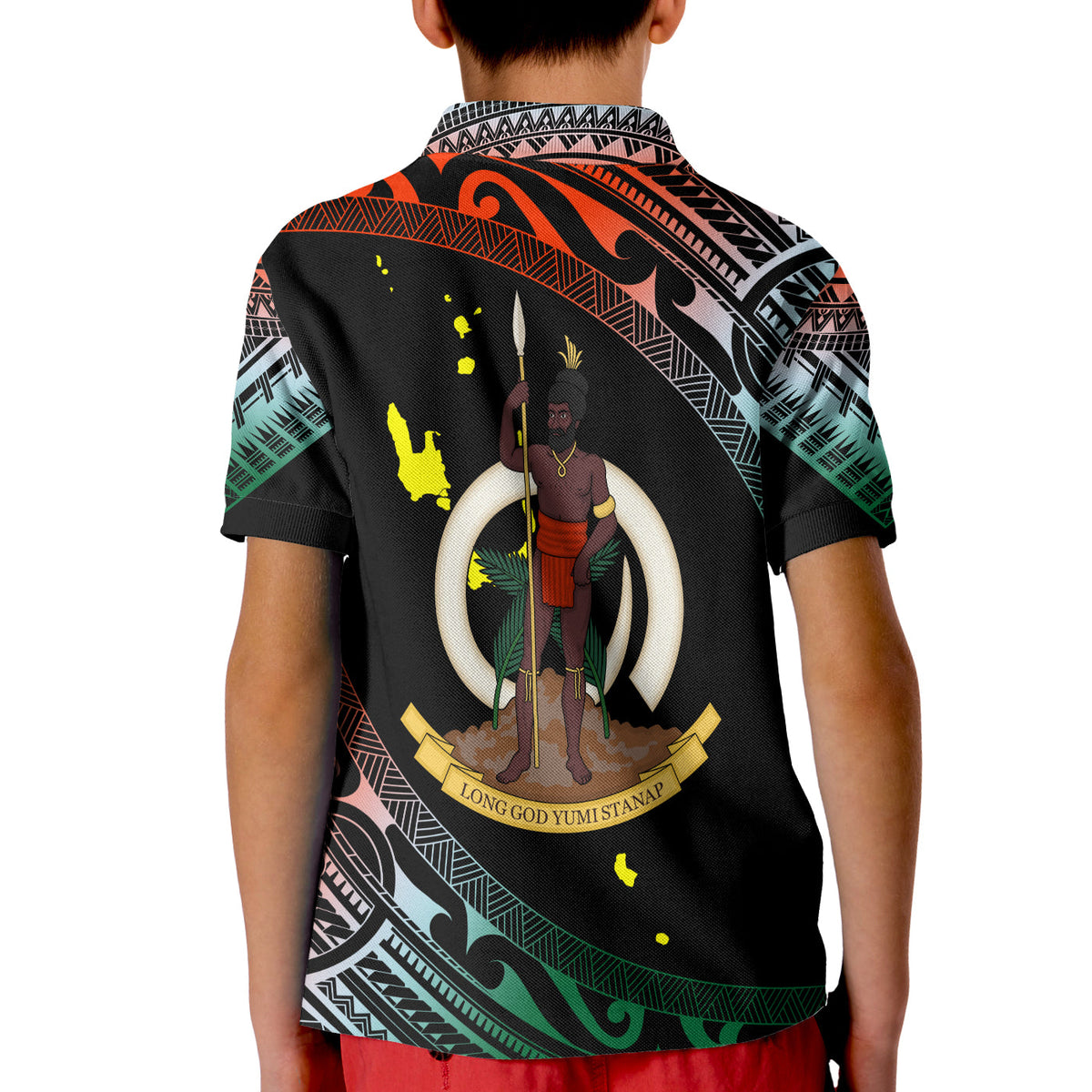 Vanuatu Proud To Be A Ni-Van - Polynesian Pattern Polo Shirt KID - Penama Province LT7 - Polynesian Pride