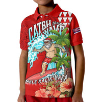Hawaii Mele Kalikimaka Polo Shirt Santa Claus Surfing Xmas Time LT9 - Polynesian Pride