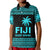 (Custom Personalised) Fiji Rugby Sevens Kid Polo Shirt Simple Blue Style LT9 Kid Blue - Polynesian Pride