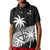 (Custom Text And Number) Fiji Rugby Sevens Kid Polo Shirt Tapa Palm Tree and Fijian Coat of Arms LT9 Kid Blue - Polynesian Pride