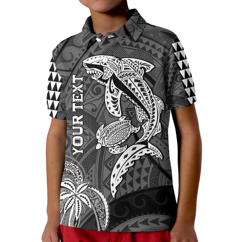 Custom Hawaii Polo Shirt Shark and Turtle Mix Kakau LT9 - Polynesian Pride