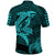 Custom Hawaii Polo Shirt Shark and Turtle Mix Kakau Turquoise LT9 - Polynesian Pride