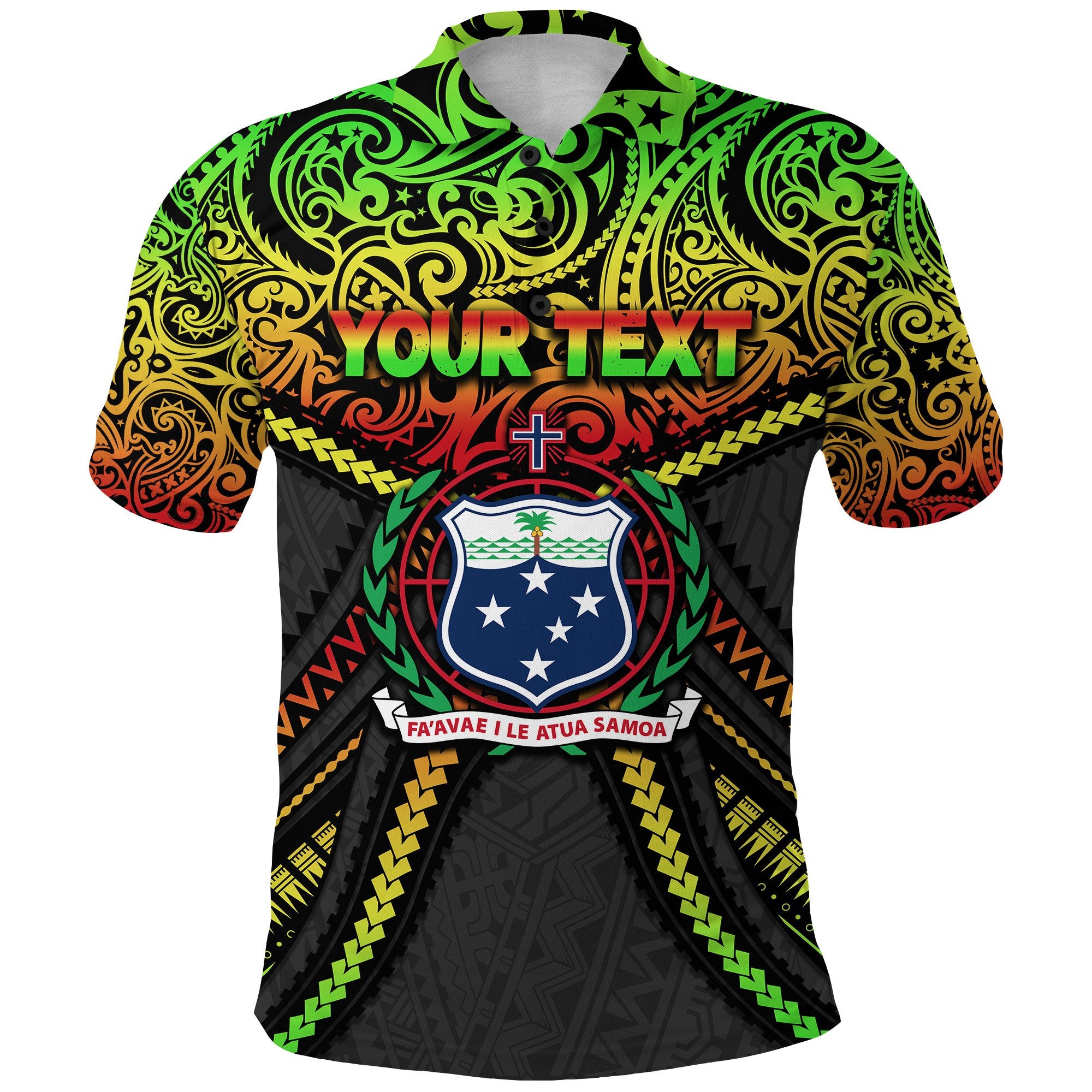 Custom Samoa Polo Shirt Polynesian Tattoo Seashore Unisex Reggae - Polynesian Pride