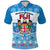 Custom Fiji Masi Tapa Christmas Vibe Polo Shirt LT9 Blue - Polynesian Pride