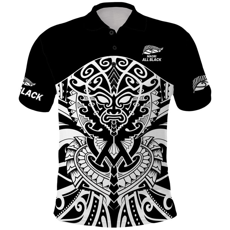 (Custom Text and Number) Aotearoa Silver Fern Rugby Sevens Polo Shirt Maori Tribal All Black LT9 Blue - Polynesian Pride