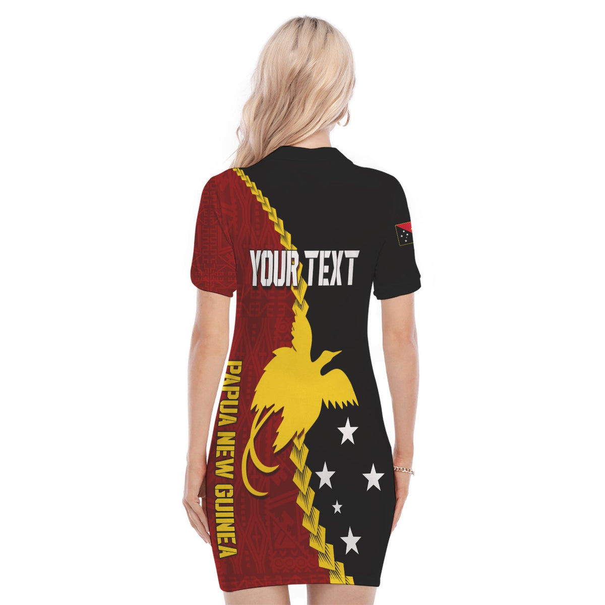 Personalised Papua New Guinea Polo Dress 47th Independence Anniversary - Motu Revareva LT7 - Polynesian Pride