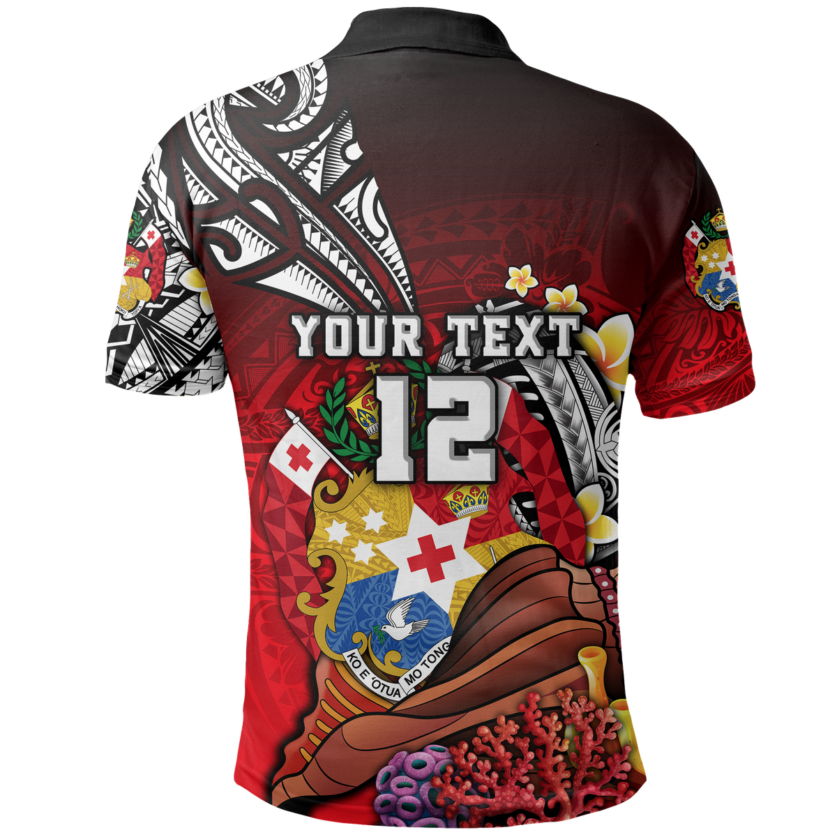 Custom Tonga Rugby Polo Shirt Polynesian Ocean World Style - Polynesian Pride