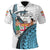 Custom Fiji Tapa Rugby Polo Shirt Armor Style White - Polynesian Pride