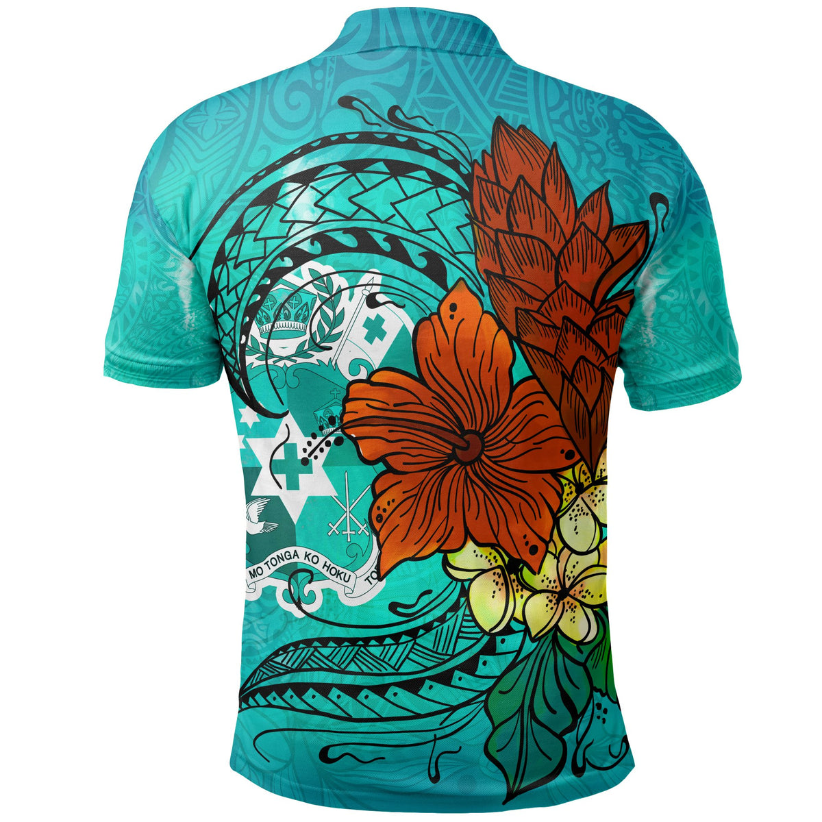 Tonga Polo Shirt Tropical Flowers Style - Polynesian Pride