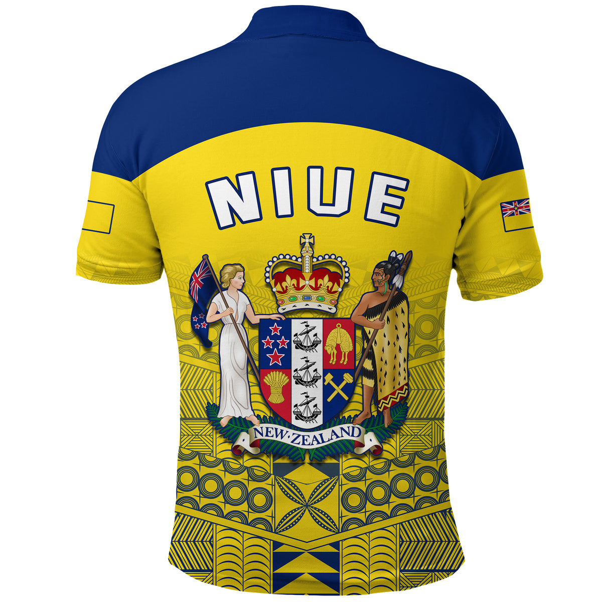 Custom Niue Polo Shirt Rock of Polynesia (Golden) LT13 - Polynesian Pride