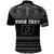 Custom Polynesian Rugby Polo Shirt With Love Style Gray Custom Text and Number - Polynesian Pride