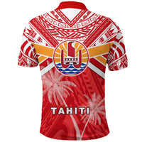 Tahiti Rugby Polo Shirt Polynesian Coat Of Arms and Flag - Polynesian Pride