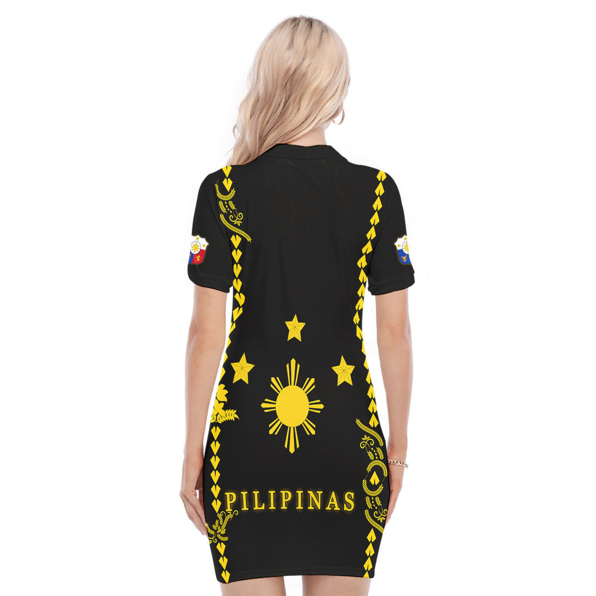 Philippines Polo Dress Pechera With Side Barong Patterns LT9 - Polynesian Pride