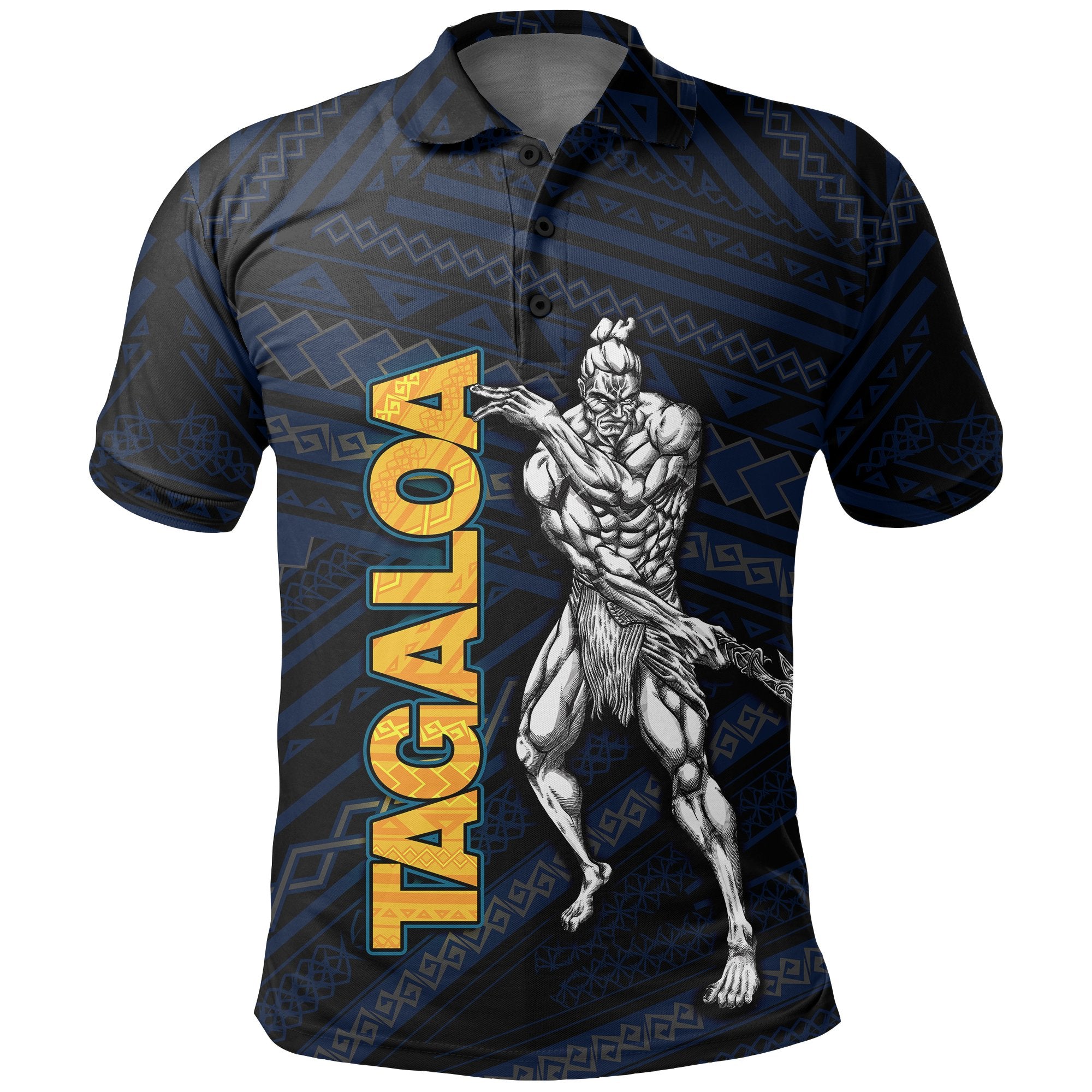 Samoa Polynesian Polo Shirt Samoan Polynesia Legend God Tagaloa Unisex White - Polynesian Pride