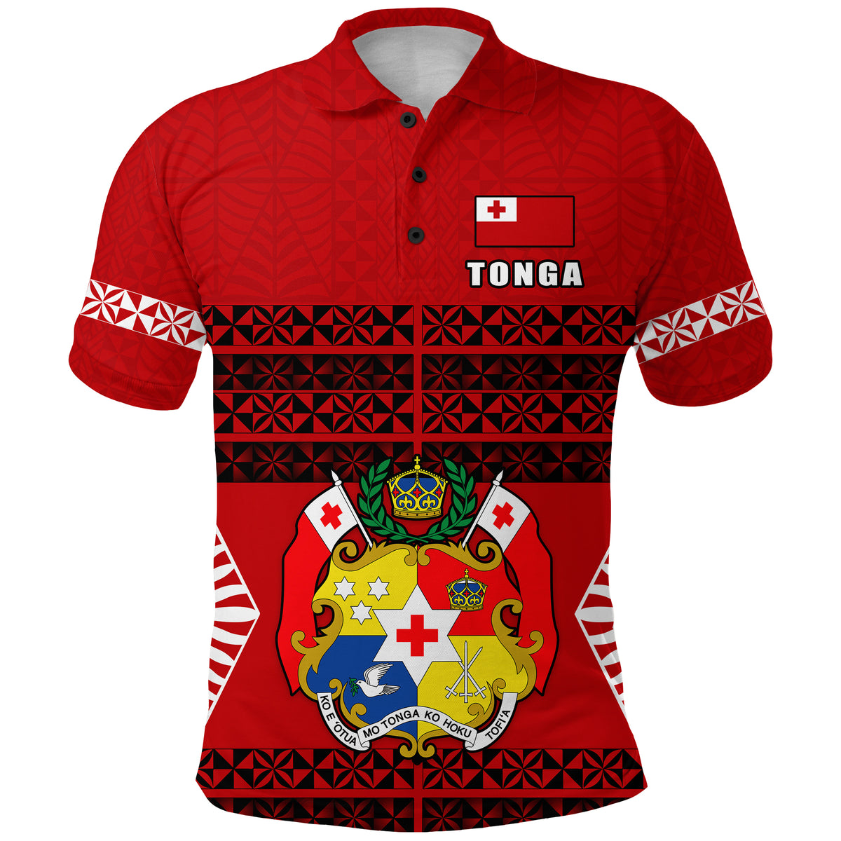 Custom Tonga Polo Shirt Tongan Pattern Custom Text and Number LT13 - Polynesian Pride
