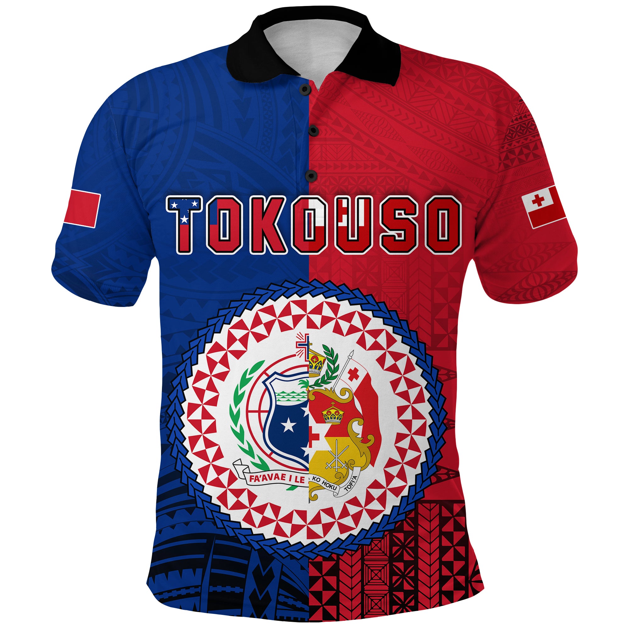 TokoUso Polo Shirt Tonga and Samoa Together LT13 Unisex Blue - Polynesian Pride