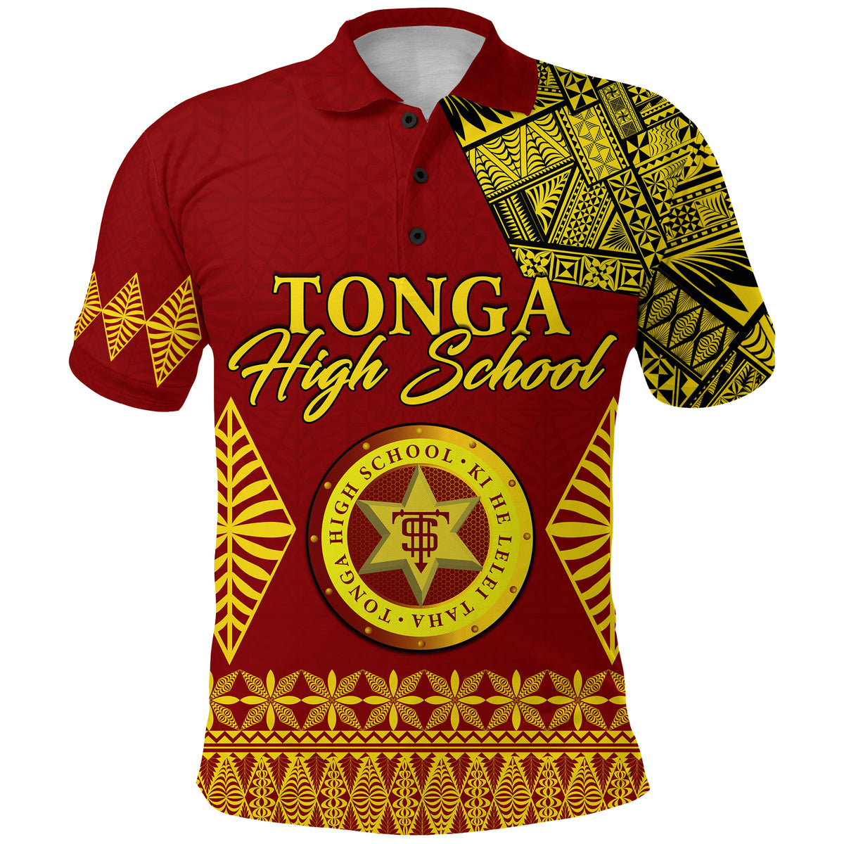 Custom Tonga High School Polo Shirt Tongan Ngatu LT13 - Polynesian Pride