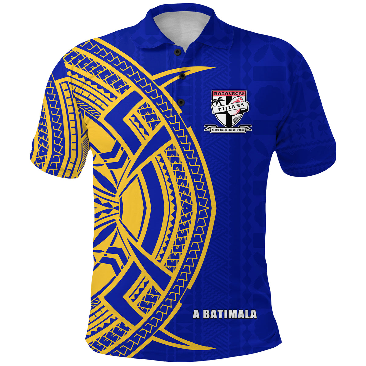 Rotorua Fijian Rugby Polo Shirt 03 LT13 Unisex Blue - Polynesian Pride