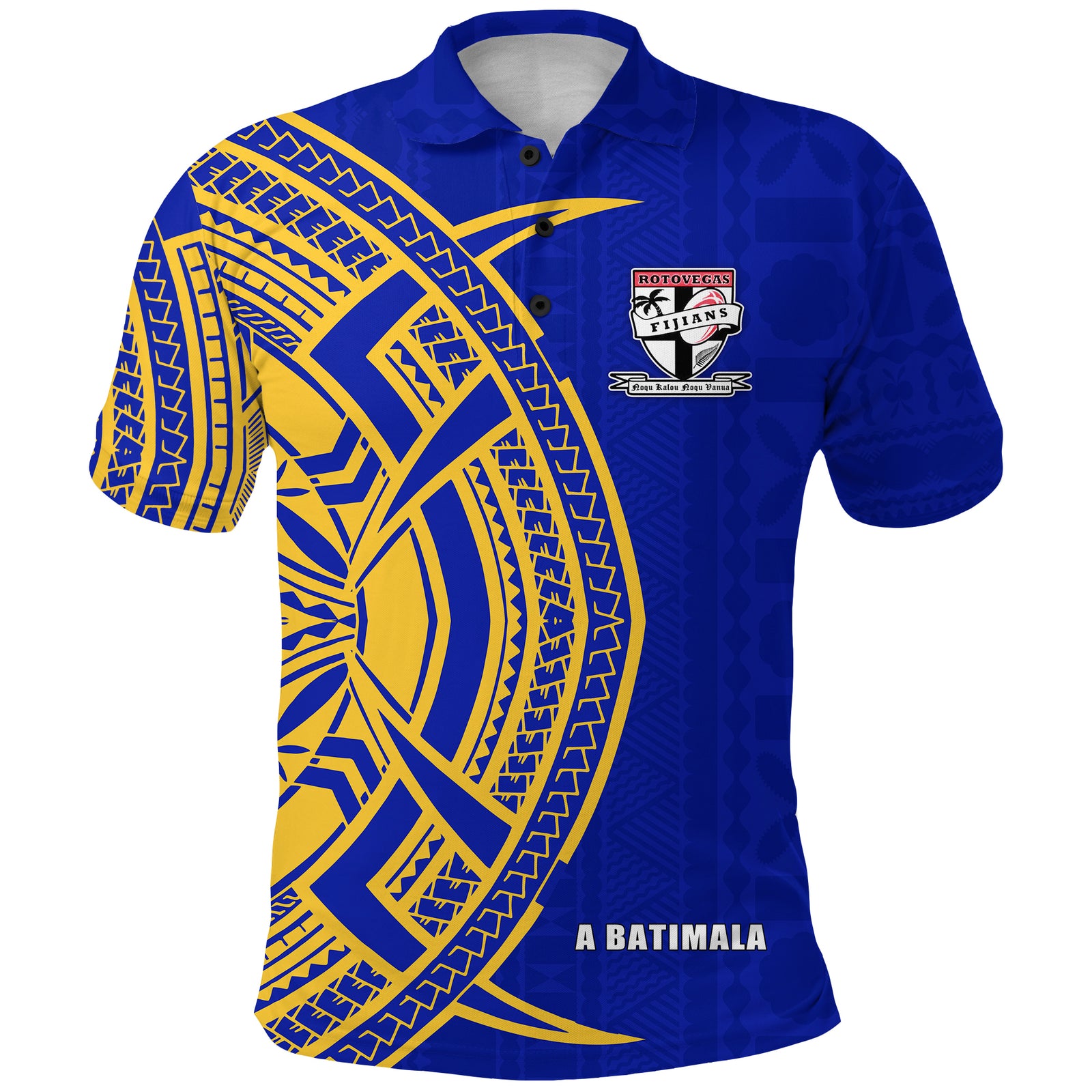 Rotorua Fijian Rugby Polo Shirt 03 LT13 Unisex Blue - Polynesian Pride