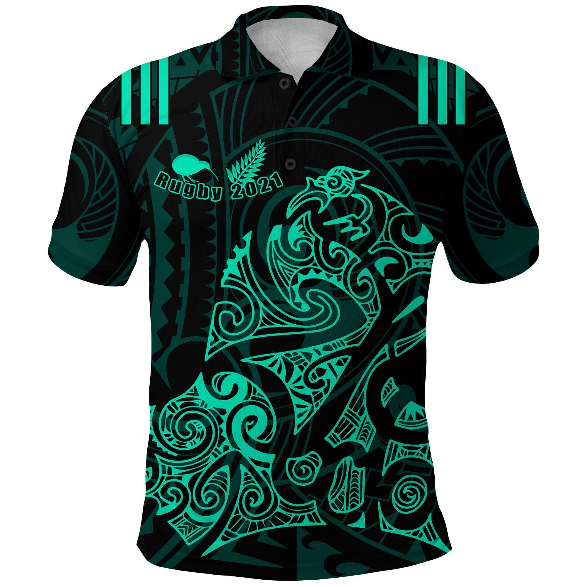 Aotearoa Super Rugby Polo Shirt Maori Kiwi Turquoise Unisex Turquoise - Polynesian Pride