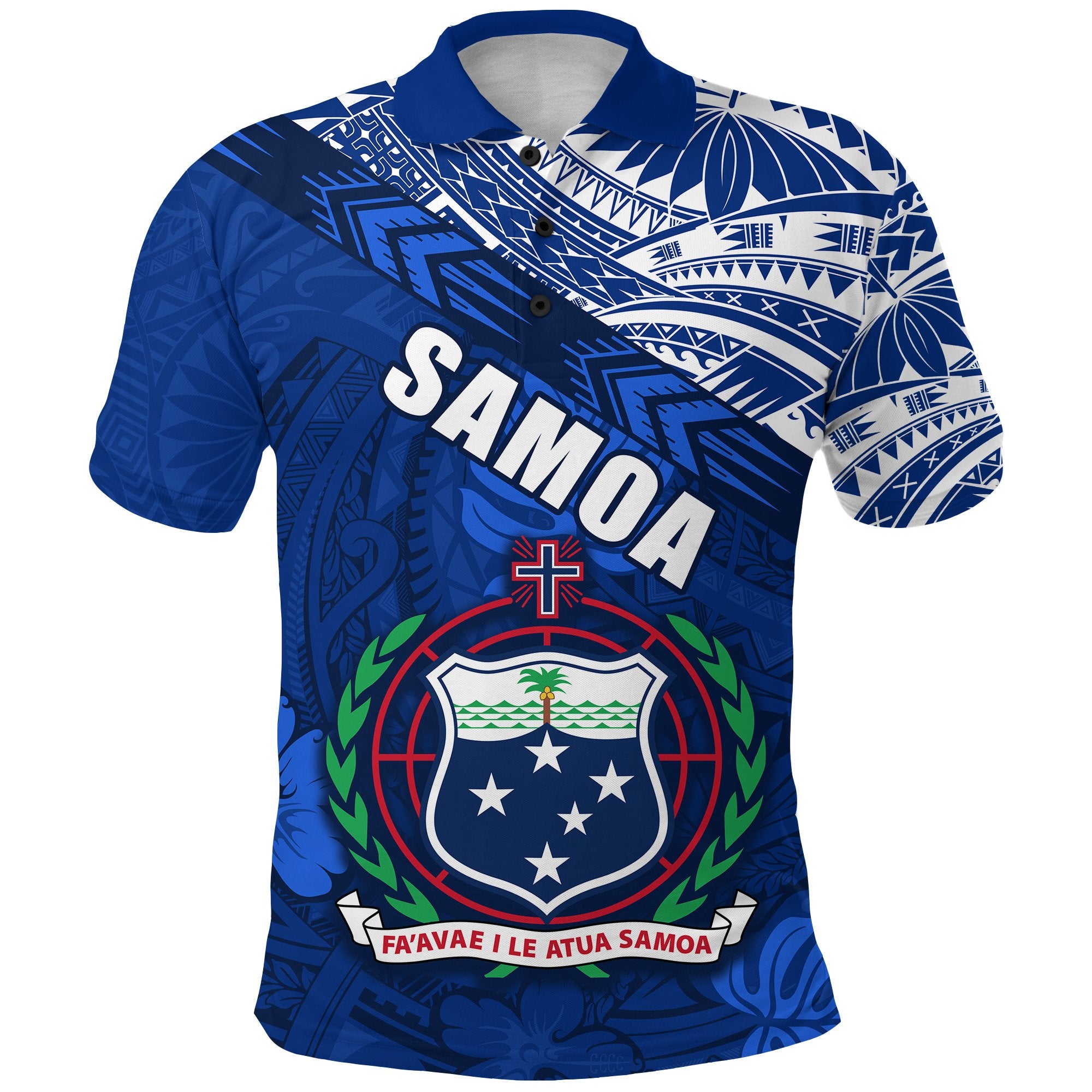 Samoa Rugby Polo Shirt Spirit Manu Samoa Unisex Blue - Polynesian Pride