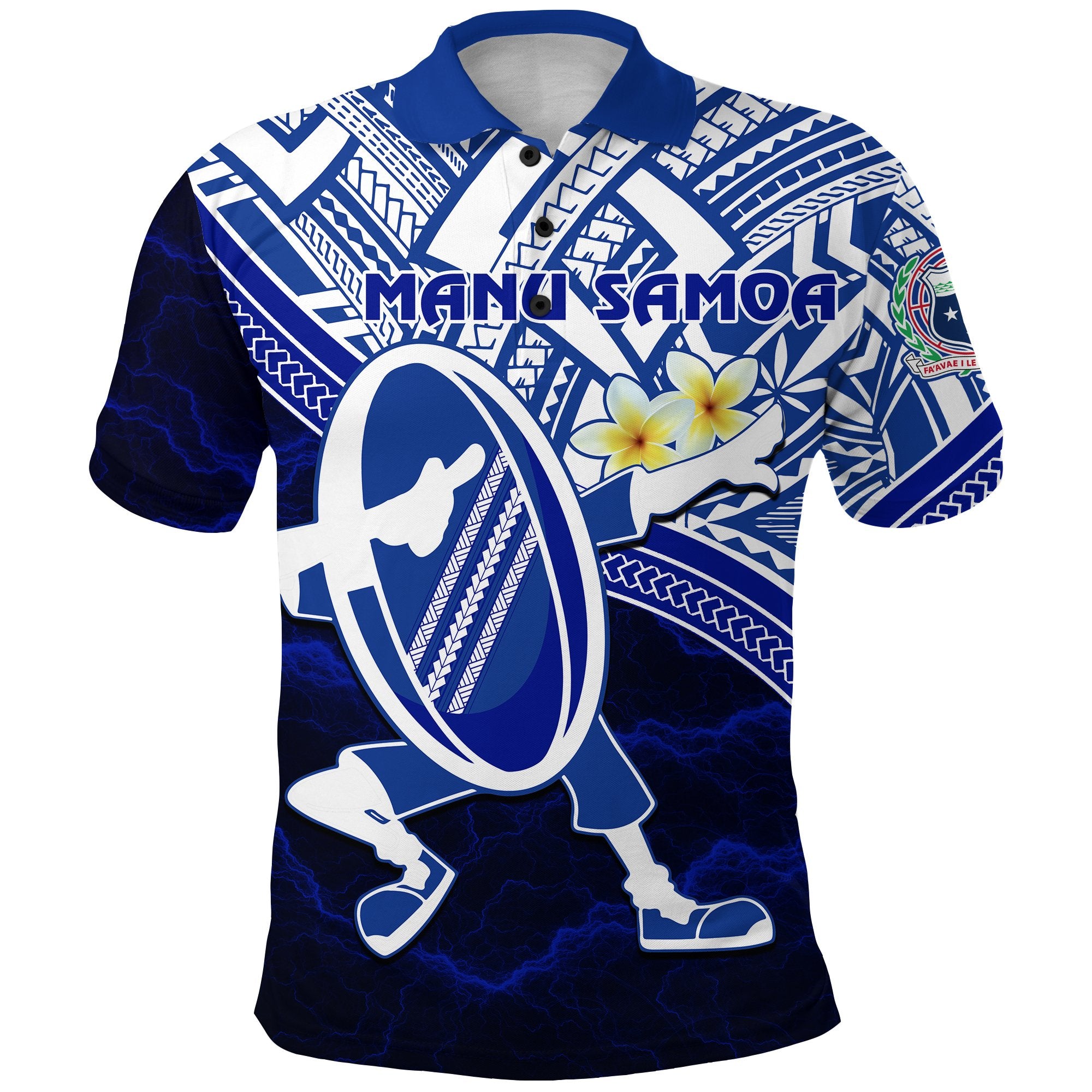 Manu Samoa Rugby Polo Shirt Dab Trend Creative Unisex Blue - Polynesian Pride