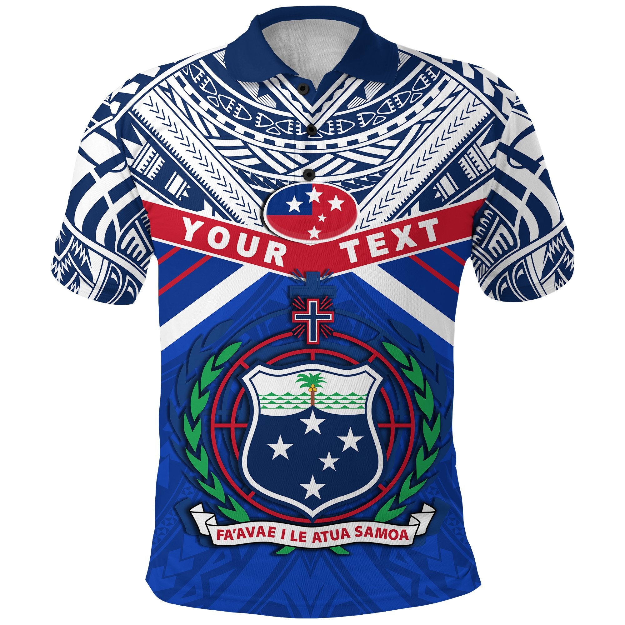 Custom Manu Samoa Polo Shirt Simple Coat Of Arms Rugby Unisex Blue - Polynesian Pride