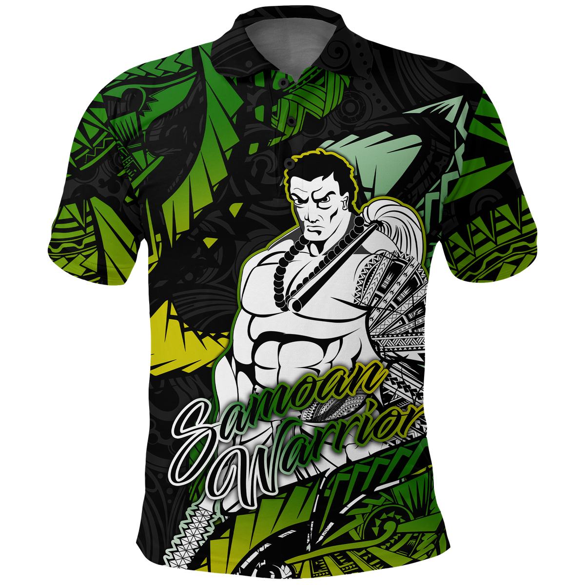 Samoan Warrior Pride Samoa Polynesia Polo Shirt LT2 BLACK - Polynesian Pride
