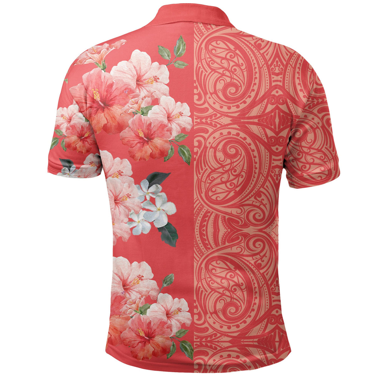 Hawaii Tropical Flower Polynesian Hawaiian Polo Shirt Curtis Style Orange - Polynesian Pride