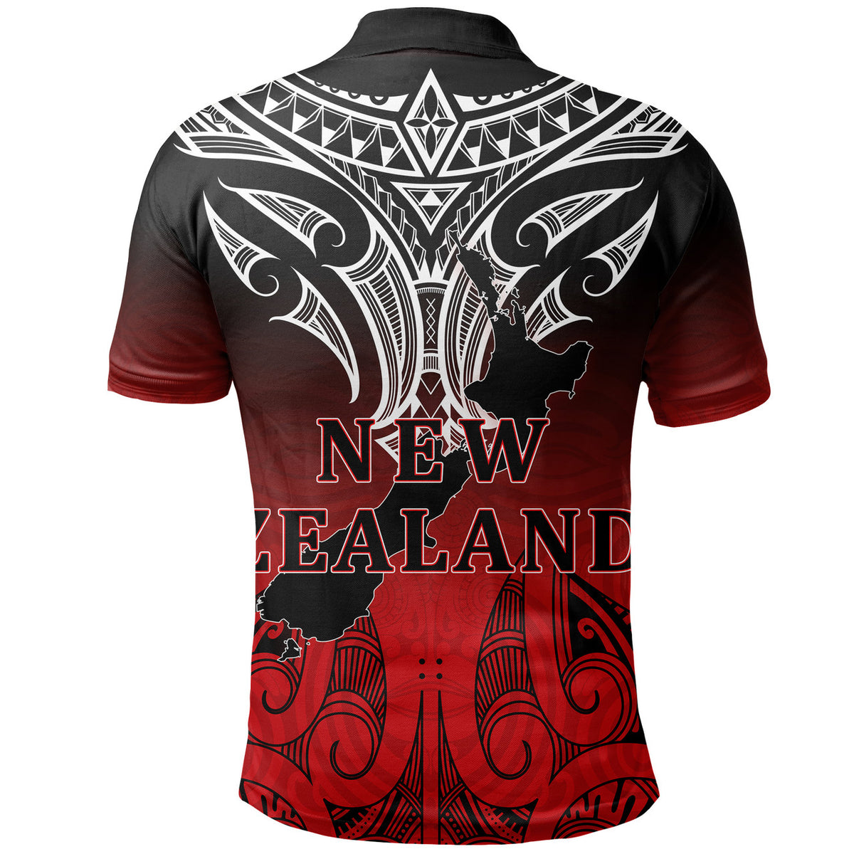 New Zealand Polo Shirt Maori Kiwi Bird Symbols Map - Polynesian Pride