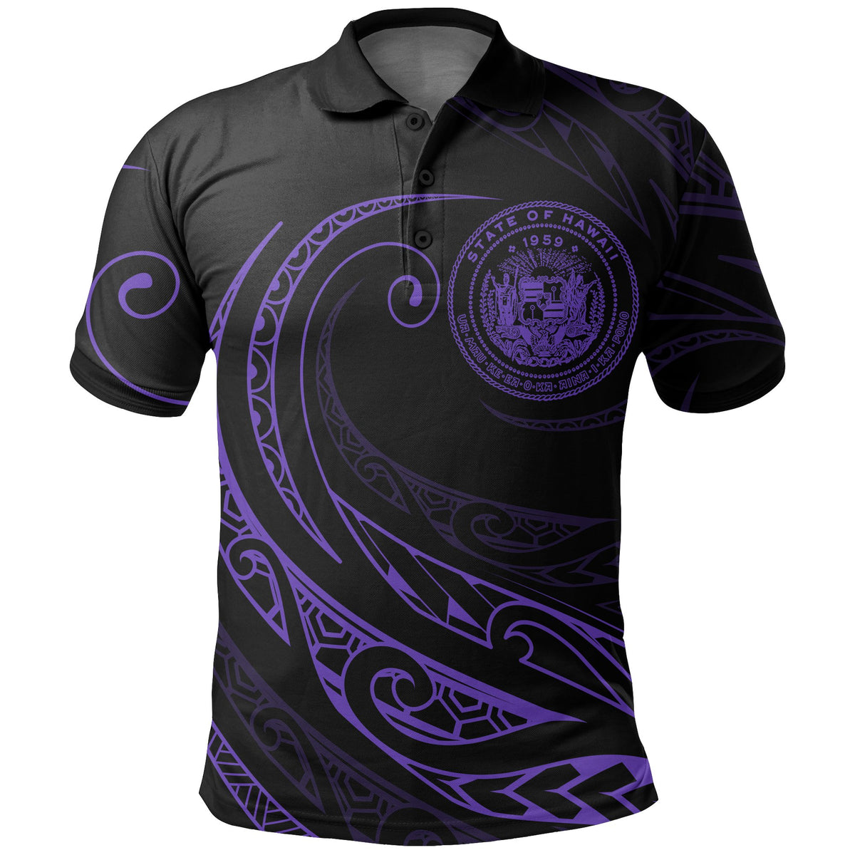 Hawaii Polo Shirt Frida Style Purple - Polynesian Pride