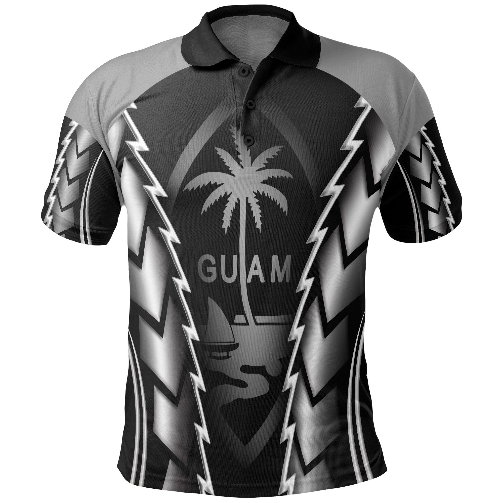 Guam Polo Shirt Guahan Flag Chamorro Black Style Unisex Black - Polynesian Pride