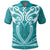 Hawaii Kanaka Polynesian Football Jersey Polo Shirt Cyan Bernice AH - Polynesian Pride