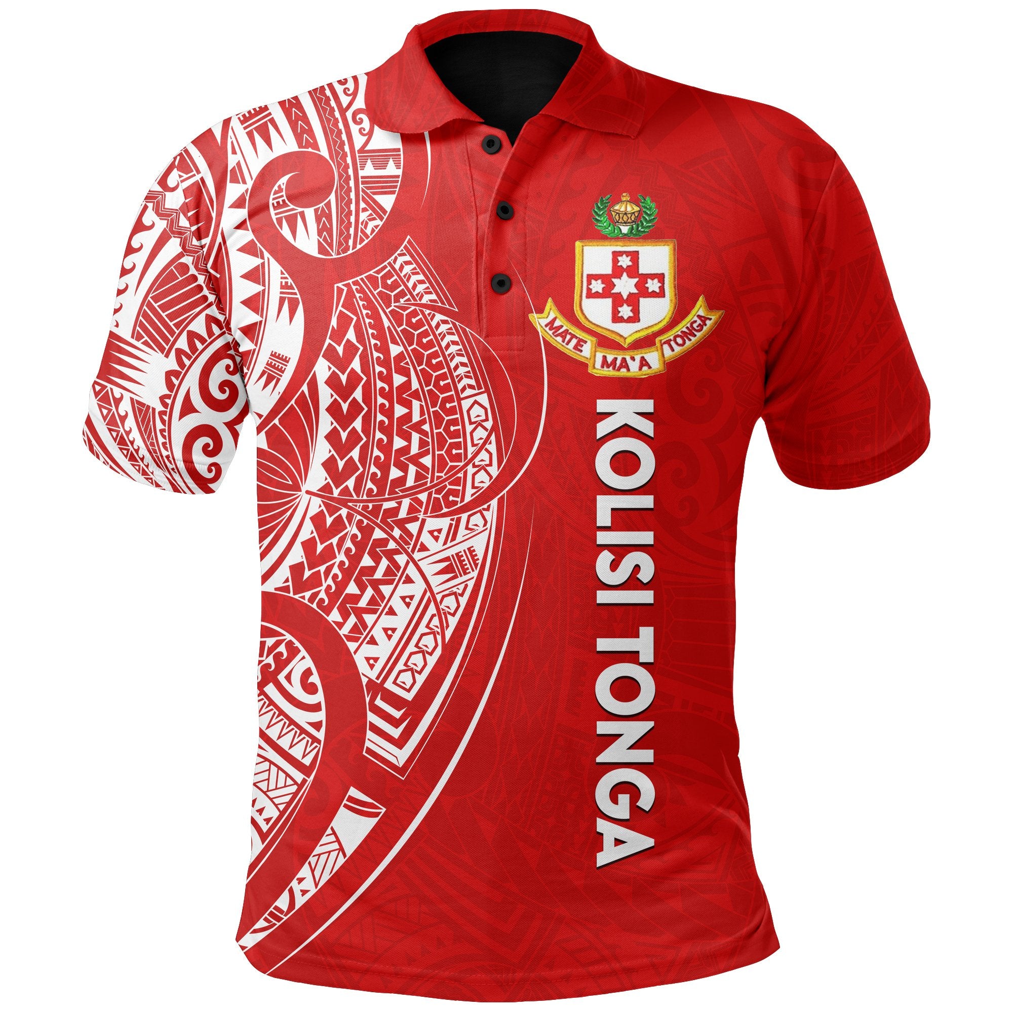 Kolisi Tonga Polo Shirt Mate Maa Tonga Half Version Unisex Red - Polynesian Pride