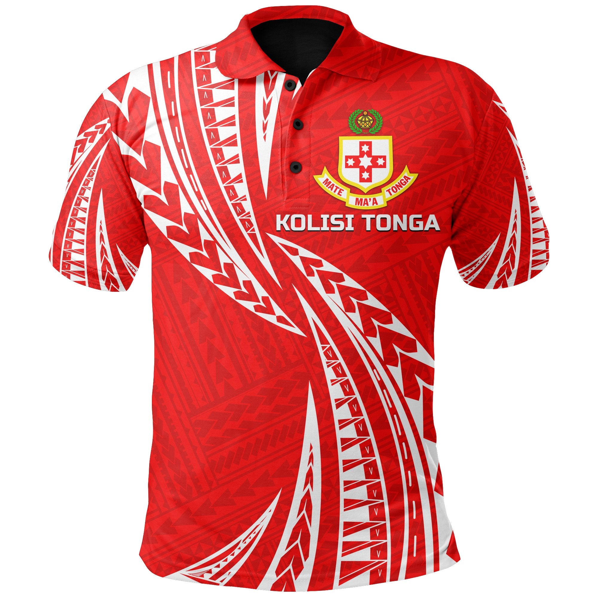 Kolisi Tonga Polo Shirt Mate Maa Tonga Unisex Red - Polynesian Pride