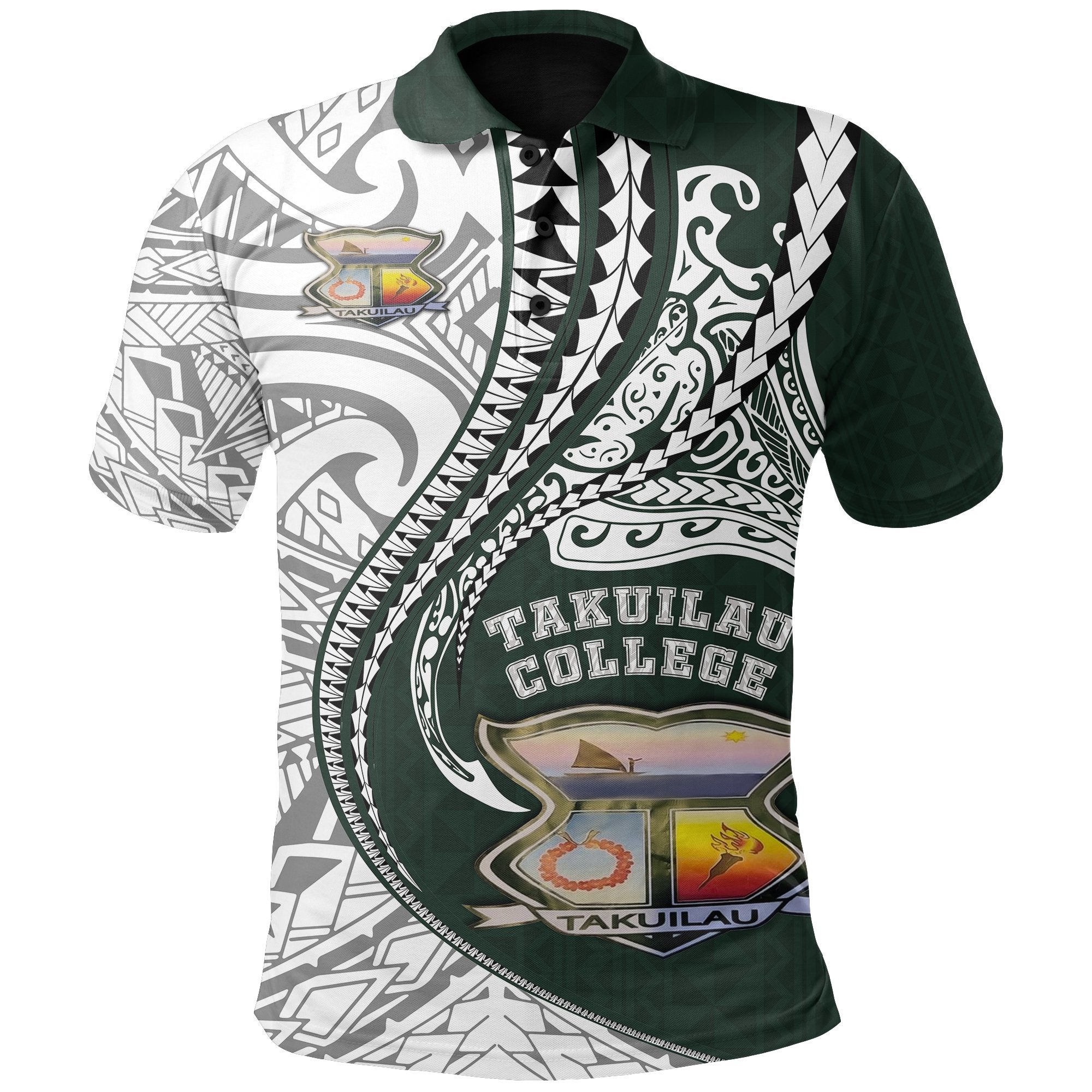 Takuilau College Polo Shirt Dark Green - Polynesian Pride