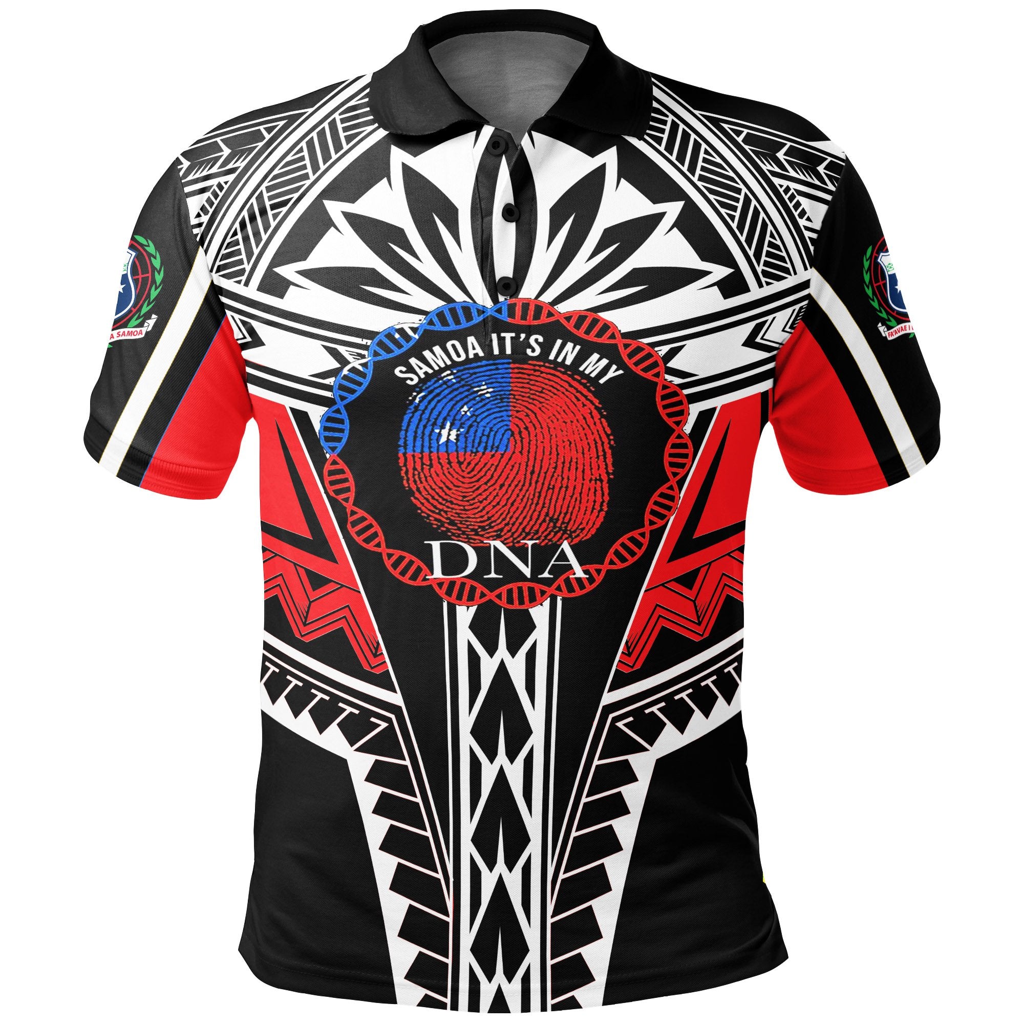 Samoa Polo Shirt Its In My DNA Color Red Unisex Red - Polynesian Pride