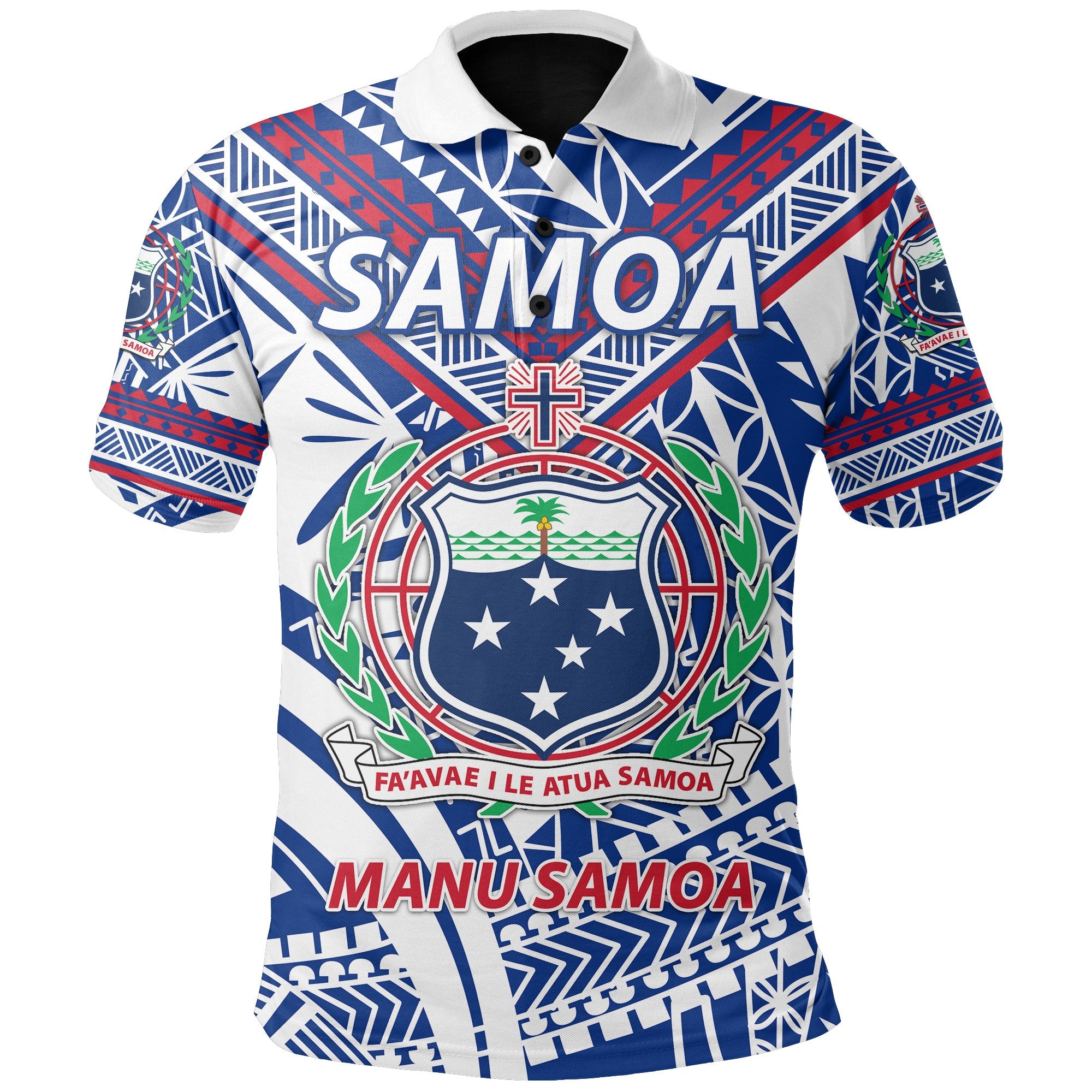 Manu Samoa Polo Shirt Samoan Simple Rugby Unisex Blue - Polynesian Pride