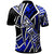 Guam Polo Shirt Tribal Flower Special Pattern Blue Color - Polynesian Pride