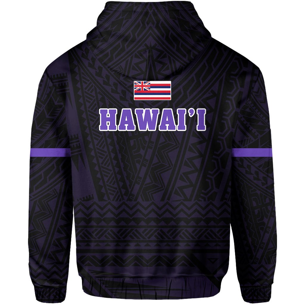 Polynesian Queen Liliuokalani Flag of Hawaii Hoodie Purple - Polynesian Pride