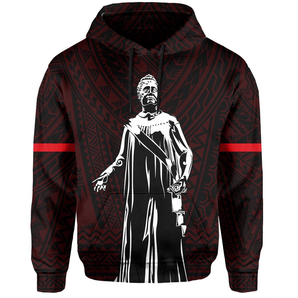 Polynesian Queen Liliuokalani Flag of Hawaii Hoodie Red - Polynesian Pride