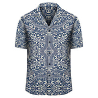 Polynesian Culture Blue White Hawaiian Shirt - Polynesian Pride