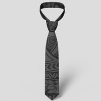 Polynesian Hawaiian Style Tribal Tattoo Gray Necktie - Polynesian Pride
